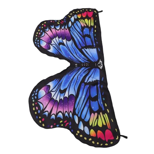 JOINPAYA Doppelseitige Schmetterlingsflügel Umhang mit Buntem Monarch Schmetterling Druck Sanft Leicht und Atmungsaktiv Bequem für Mädchen Fasching Halloween und Rollenspiele von JOINPAYA