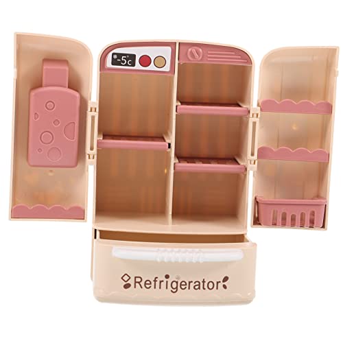JOINPAYA Doppeltür Kühlschrank Kühlschränke Spielzeughaus Mini Kühlschrank Kleiner Kühlschrank Für Miniaturmöbel Und Zubehör Miniaturen Zum Basteln Puppenmöbel Beige Abs von JOINPAYA