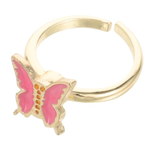 JOINPAYA Drehring Nagelkunstaufkleber Snack-Dekoration automatischer Zahnstocher spitz Figur kinderringe schellenkranz Frauen Mädchen zappeln Ring drehbarer Fingerring Legierung Rosa von JOINPAYA
