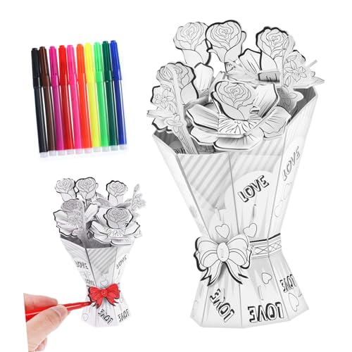JOINPAYA Dreidimensionales Papierpuzzle kreativ Hand Puzzles Dekoratives Element Geburtstagsgeschenk Toy Baustein Blumen Mädchen 3D-Rätsel für schwer von JOINPAYA
