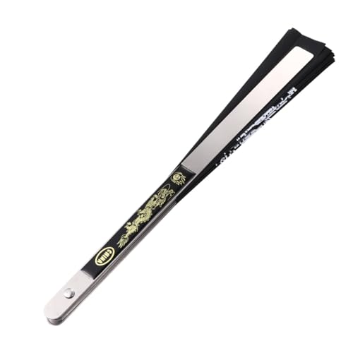 JOINPAYA Edelstahl Faltbarer Tai Chi Fächer mit Chinesischem Langmuster Handlicher Metalltanzfächer für Kung Fu Fitness Kampfsport Performance Eleganter Schwarzer Handventilator für Sommer JOINPAYA Edelstahl Faltbarer Tai Chi Fächer mit Chinesischem Langmuster Handlicher Metalltanzfächer für Kung Fu Fitness Kampfsport Performance Eleganter Schwarzer Handventilator für Sommer von JOINPAYA