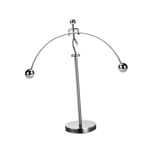JOINPAYA Eisen Zum Gewichtheben Steel Balance Physikspielzeug Kugelpendel Balancieren Perpetuum Mobile Schreibtischspielzeug Wiegen-Balance-bälle Ausbalancieren Silver Metall von JOINPAYA