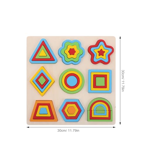 JOINPAYA Form-Holzpuzzles für Kleinkinder – Montessori-Spielzeug, Steckpuzzle, geometrisches Farbabgleichsbrett, Vorschul-Lernspielzeug für Mädchen und Jungen von JOINPAYA