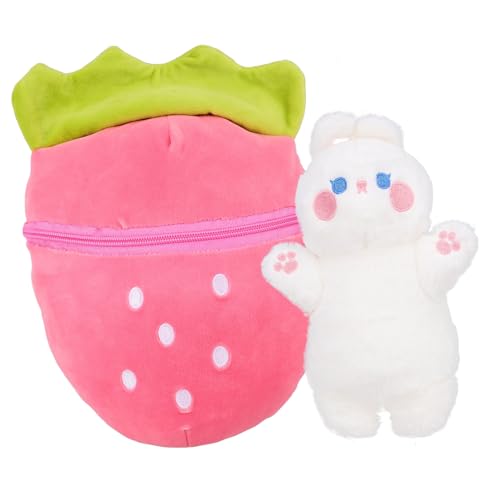 JOINPAYA Fruchtkissen Stofftiere Spielzeuge Puppen Kopfkissen Erdbeer Deko Spannverschluss Spielsachen Bettkissen Eincremehilfe Tierpuppe Weiche Fruchtpuppe Cartoon- -Puppe Plüsch von JOINPAYA