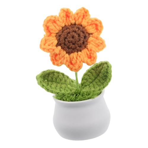JOINPAYA Gehäkelter Blumentopf, Kleine Sonnenblumen-topfblumen, Niedliche Schreibtischdekoration Für Frauen, Mädchen, Muttertag, Valentinstag, Büro, Auto, Armaturenbrett- JOINPAYA Gehäkelter Blumentopf, Kleine Sonnenblumen-topfblumen, Niedliche Schreibtischdekoration Für Frauen, Mädchen, Muttertag, Valentinstag, Büro, Auto, Armaturenbrett- von JOINPAYA