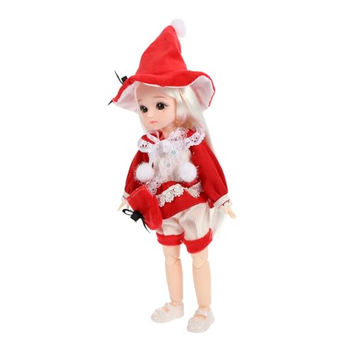 JOINPAYA Gelenkpuppe kinderspielzeug weihnachtskleidung Zubehör Liebenswert für Süße Puppe Mädchen Mädchen Puppe Mini-Bjd-Puppe Kunststoff rot von JOINPAYA