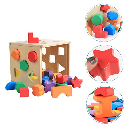 JOINPAYA Geometrische Holzbausteine Lernspielzeug Formensortierer Intelligentes Steckspiel für Mädchen Jungen Frühe Bildung Feinmotorik und Farberkennung von JOINPAYA