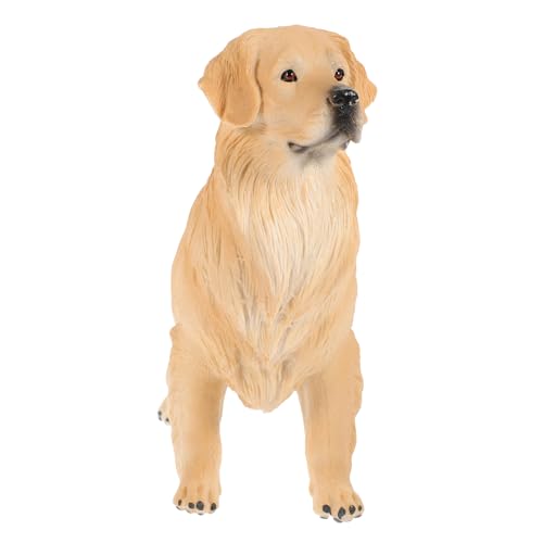 JOINPAYA Golden Retriever-Ornament Tiere Für Kleinkind Hund Simulierte Tierfigur Simulation Golden Retriever-Modell Home Office Dekoration Desktop - Beige Plastik von JOINPAYA