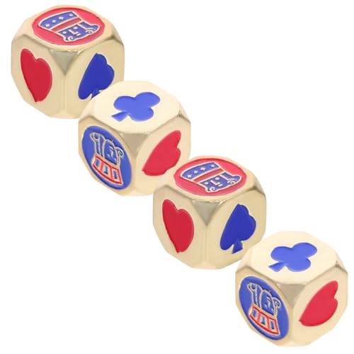 JOINPAYA Goldene Pokerwürfel 4 Stück Unregelmäßige Metallwürfel Für Kinder Tischspiele Würfelspielzeug Requisiten Las Vegas Partyzubehör Für Kinder Kinderausrüstung Brettspiel von JOINPAYA