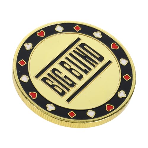 JOINPAYA Große Und Kleine Jalousien Kleine Blindtaste Poker-Big-blind-Button Dealer-chip Poker-Button Poker Zählen Chips Stückelung Poker-händler Pokerknöpfe Jetons Eisen Golden von JOINPAYA