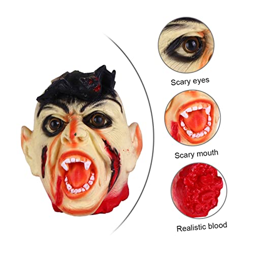 JOINPAYA Halloween-Kopf-Requisite Led Beängstigend Requisiten Skelett Gefälscht Dekorationen Baustützen Halloween-deko-zubehör Halloween Kniffliges Yellow Vinyl von JOINPAYA