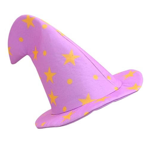 JOINPAYA Halloween-hexenhut Halloween-hexenhüte Kessel Böses Hexenzubehör Halloween Cosplay Hexenhut Zaubererhut Die Halloween Punkt Gefühlt Gerafft Hexenhüte Für Frauen Violett Plüsch von JOINPAYA