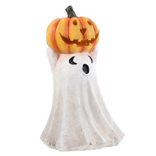 JOINPAYA Dekorative Kürbis Statue Geist Hält Einen Kürbis Spooky Halloween Ornament Harz Handwerk JOINPAYA Dekorative Kürbis Statue Geist Hält Einen Kürbis Spooky Halloween Ornament Harz Handwerk von JOINPAYA