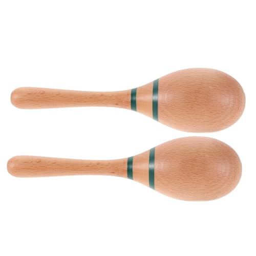 JOINPAYA Handgefertigte Holz Maracas für Sicherer Percussion Shaker Fördert Rhythmustraining und Sensorische Entwicklung für Kindergarten Musikalische Früherziehung Grün von JOINPAYA