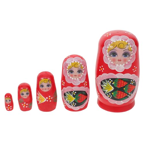 JOINPAYA Handgefertigte Holz Russische Matroschka Puppen Set Fünf-Schicht Handbemalte Erdbeer Mädchen Nesting Dolls Traditionelle Russische Stapelspielzeuge Für Sammler Und Wohnkultur JOINPAYA Handgefertigte Holz Russische Matroschka Puppen Set Fünf-Schicht Handbemalte Erdbeer Mädchen Nesting Dolls Traditionelle Russische Stapelspielzeuge Für Sammler Und Wohnkultur von JOINPAYA