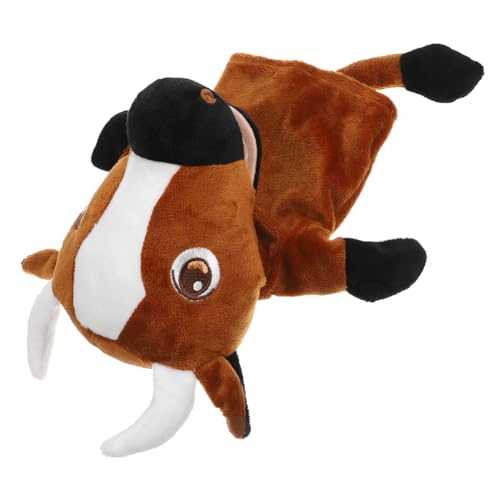 JOINPAYA Handpuppe Ochse feinmotorik interaktives Lustige Handpuppe Niedliche Handpuppe Kuh Handpuppe Kuscheltier Tierhandpuppe Puppen kleine Handpuppe PP Baumwolle Brown von JOINPAYA