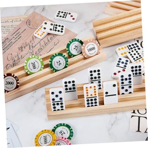 JOINPAYA Holz Domino Halter mit Rutschfestem Kiefernpad Multifunktionales Domino Spielstein Regal für Tischspiele Leichtes Langlebiges Display und Aufbewahrung für Karten und von JOINPAYA