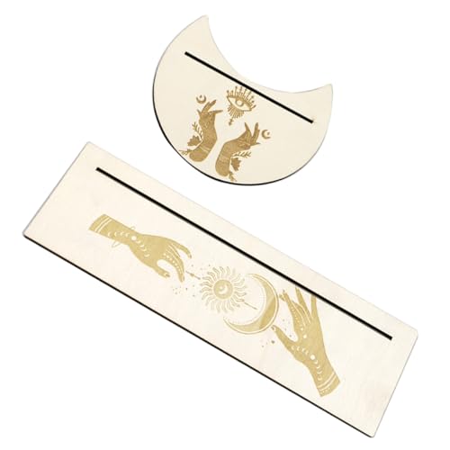 JOINPAYA Holz tarotkartenhalter Mondform und Rechteckiger Kartenständer Handgefertigter Holzständer für Wahrsagung Tarotaltar Zubehör Eleganter Mond aufsteller für Zuhause und Ritualräume JOINPAYA Holz tarotkartenhalter Mondform und Rechteckiger Kartenständer Handgefertigter Holzständer für Wahrsagung Tarotaltar Zubehör Eleganter Mond aufsteller für Zuhause und Ritualräume von JOINPAYA