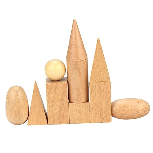 JOINPAYA Holzblock Kinderspielzeug Bausteine ​​Geometrisches Lustiges Kinderspielzeug Lernspielzeug Holzbau Bambus Khaki von JOINPAYA