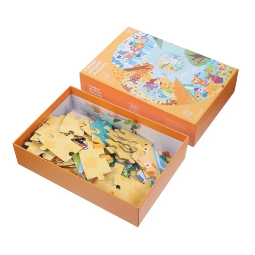 JOINPAYA Holzpuzzle für Kleinkinder Rund Robustes Montessori Lernspielzeug aus Leichtem Holz Fördert Konzentration und Motorische Fähigkeiten Bunte Tiermotive für Geburtstag und Weihnachten von JOINPAYA