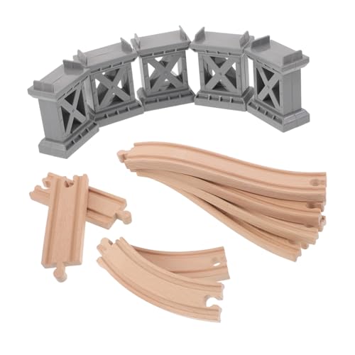 JOINPAYA Holzschienen zubehör Zugbrücke mit Bogenform für Ab Jahren Kompatibel mit Holzeisenbahn Schienensystem Kreatives Zubehör für Erweiterbare Eisenbahnwelten Spielerisches von JOINPAYA