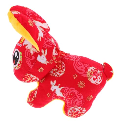 JOINPAYA Kaninchen-Anhänger Hasen anhänger hasenpuppe für Hasen Kaninchenanhänger Rabbit Toys Jahr der Kaninchen-Maskottchen-Puppe Jahr der Kaninchen-Hängepuppe Plüsch rot von JOINPAYA