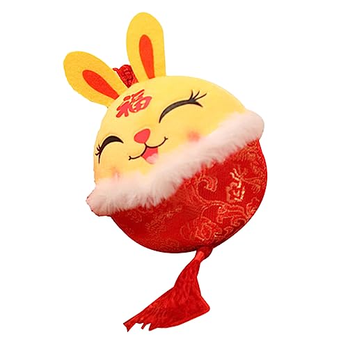 JOINPAYA Kaninchen-anhänger Karikatur Tiere Plüsch Figuren Hase Ausgestopft Kaninchenpuppe des Neuen Jahres Frühlingsfestliche Puppe Kaninchen-Puppen-anhänger Yellow Stoff von JOINPAYA