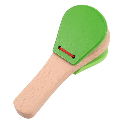 JOINPAYA Kastagnetten Aus Holz Kid Musical Instrument Musikinstrumente Für Vorschulkinder Kinderinstrumente Für Musikalische Kastagnetten Montessori-Instrumente Light Green von JOINPAYA