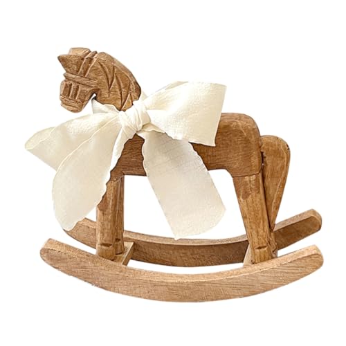 JOINPAYA Kiefernholz -Schaukelpferd Luftdekoration Pflegezubehör Wohnkultur Vintage Holzspielzeug Bauernhaus Deko Wooden Rocking Horse Figurine Heimtextilien Dekoration Schleife Light Brown JOINPAYA Kiefernholz -Schaukelpferd Luftdekoration Pflegezubehör Wohnkultur Vintage Holzspielzeug Bauernhaus Deko Wooden Rocking Horse Figurine Heimtextilien Dekoration Schleife Light Brown von JOINPAYA