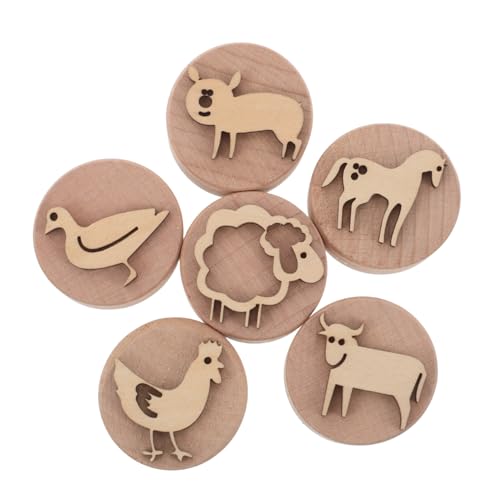 JOINPAYA Kinderfarbgelder Kinderstempelspielzeug Modellierungswerkzeuge Zubehör aus Ton Tonmodellierungsmusterstempel Bastelsets für Art Seal Briefmarkenspielzeug Holz Khaki von JOINPAYA