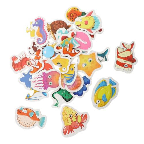 JOINPAYA Kinderpuzzle aus Papier für Jahre Zweiteiliges Lernspielzeug mit Meerestieren Fördert Kognitive Fähigkeiten und Feinmotorische Entwicklung Sichere Glatte Kanten von JOINPAYA