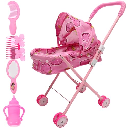 JOINPAYA Kinderwagen Kinderwagen für 2-jährige Mädchen -Kinderwagen Kleinkinder interaktives Toys Puppenwagen Kinderwagen für Puppen Stoff Rosa JOINPAYA Kinderwagen Kinderwagen für 2-jährige Mädchen -Kinderwagen Kleinkinder interaktives Toys Puppenwagen Kinderwagen für Puppen Stoff Rosa von JOINPAYA