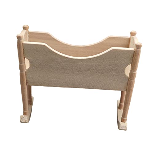 JOINPAYA Miniatur Holzwiege Modell Für Puppenhaus Dekoratives Miniaturmöbel Für Mini-häuser Kinderzimmer Zubehör Realistische Gestaltung Für Puppenhausliebhaber von JOINPAYA