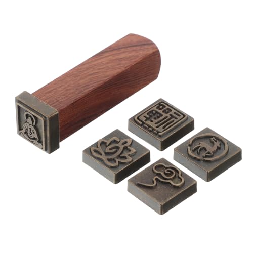 JOINPAYA Kleinkind Stempel chinesische Kalligraphie siegelstempel Dekorationsstempel Stempelwerkzeug Kalligraphie Stempel Buchstabenstempel für quadratische Holzstempel Magnet von JOINPAYA
