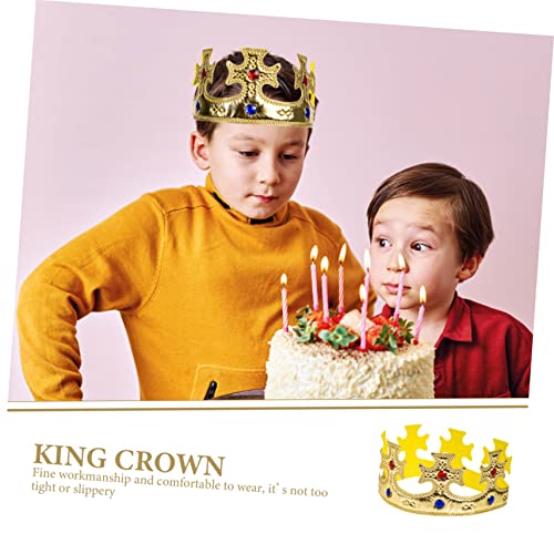 JOINPAYA Königskrone aus Weichem mit Kunststoffjuwelen Verstellbar für Jungen und Mädchen für Fasching Geburtstagsfeiern und Halloween Party Dekoration von JOINPAYA