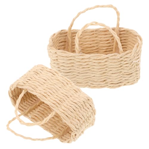 JOINPAYA 2stücke Mini Wicker Körbe Für Puppenhäuser Handgefertigte Beige Geflochtene Körbe Mit Vielseitiger Nutzung Für Dekoration Und Aufbewahrung Kleiner Gegenstände Pastoralstil JOINPAYA 2stücke Mini Wicker Körbe Für Puppenhäuser Handgefertigte Beige Geflochtene Körbe Mit Vielseitiger Nutzung Für Dekoration Und Aufbewahrung Kleiner Gegenstände Pastoralstil von JOINPAYA