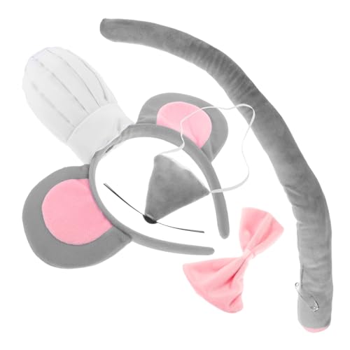 JOINPAYA Kostüm Set für Erwachsene Mausohren Haarreif Nase und Fliege Komplettes Zubehör für Halloween Karneval und Cosplay Partys Teiliges Set mit Rosa Fliege JOINPAYA Kostüm Set für Erwachsene Mausohren Haarreif Nase und Fliege Komplettes Zubehör für Halloween Karneval und Cosplay Partys Teiliges Set mit Rosa Fliege von JOINPAYA