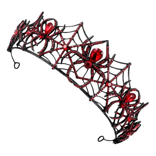 JOINPAYA Krone Haarschmuck Krone Für Kostüm Cosplay Zubehör Cosplay Haarreif Spinnennetz Stirnband Halloween Kronen Für Frauen Cosplay Stirnband Halloween Cosplay Zubehör Strass von JOINPAYA