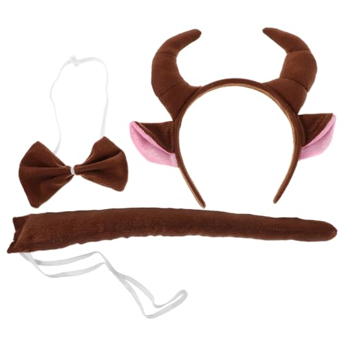 JOINPAYA Kuh-Stierhörner-Stirnband-Kostüm: Kinder-Plüsch-Kopfbedeckung Ohren Fliege Set Tier-Ochsenhorn Cosplay-Kostüm Für Jungen Und Mädchen Halloween Weihnachten Karneval JOINPAYA Kuh-Stierhörner-Stirnband-Kostüm: Kinder-Plüsch-Kopfbedeckung Ohren Fliege Set Tier-Ochsenhorn Cosplay-Kostüm Für Jungen Und Mädchen Halloween Weihnachten Karneval von JOINPAYA