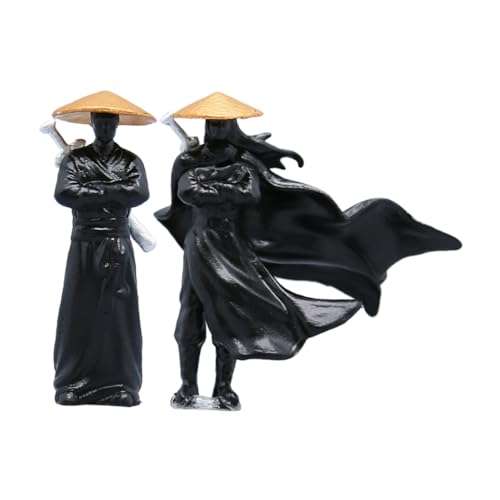 JOINPAYA 2Stücke Antike Chinesische Krieger Figuren Miniaturfiguren für Mikrolandschaften Bonsai Terrarien und Garten Deko Kunsthandwerk für Schreibtisch und Sammler von JOINPAYA