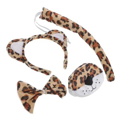 JOINPAYA Leoparden Kopfband Set für Weichen Ohren Nasen und Accessoires Bequemes Stoffmaterial Kostüm für Mädchen zu Halloween Karneval und Cosplay Partys von JOINPAYA