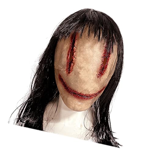 JOINPAYA Horror Maske Mit Langen Haaren Für Halloween Gruselige Gesichtsmaske Für Cosplay Und Partys Für Kostüme Und Schaurige Anlässe JOINPAYA Horror Maske Mit Langen Haaren Für Halloween Gruselige Gesichtsmaske Für Cosplay Und Partys Für Kostüme Und Schaurige Anlässe von JOINPAYA