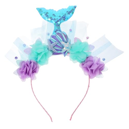 JOINPAYA Meerjungfrau Stirnband Kostüm Einhorn Kleid Prinzessin Puppe haaraccessoires haar deko Süße Tiara meerjungfrauen haarschmuck haarreif party Party-Haarband mädchen stirnbänder Stoff von JOINPAYA