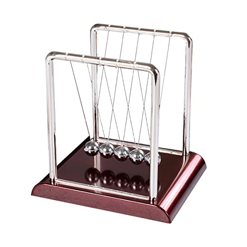 JOINPAYA Metallischer Newton Pendel Ball Mit Quadratischer Basis Dekorative Tischornamente Für Büro Und Zuhause Große Größe Rote Basis Ohne Batterie JOINPAYA Metallischer Newton Pendel Ball Mit Quadratischer Basis Dekorative Tischornamente Für Büro Und Zuhause Große Größe Rote Basis Ohne Batterie von JOINPAYA