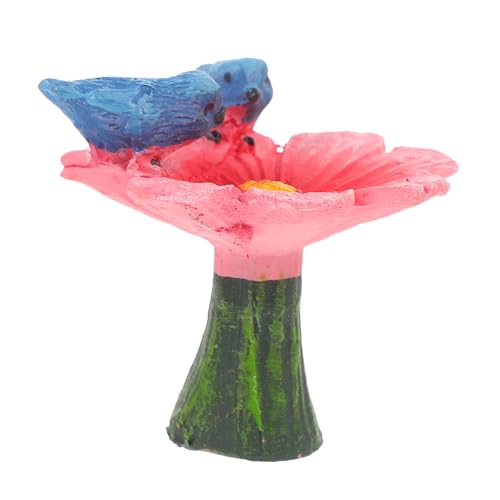 JOINPAYA Mikrolandschaft Ornament Pfauen Mini Fairy Garden Outdoor GNOME Angetrieben Kit Skulptur Solarhaus Garten Gnom Vogel Libelle Pflanze Bonsai Ornament Pink Harz von JOINPAYA