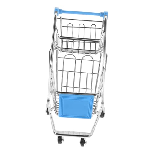JOINPAYA Einkaufswagen Trolley Mini-einkaufswagen Storage Boxes Aufbwahrungs-Box Детские Игрушки Storage Boxs Babywagen Rollwagen Desktop- -Organizer Einkaufswagen Aus Metall Plastik Sky-Blue von JOINPAYA