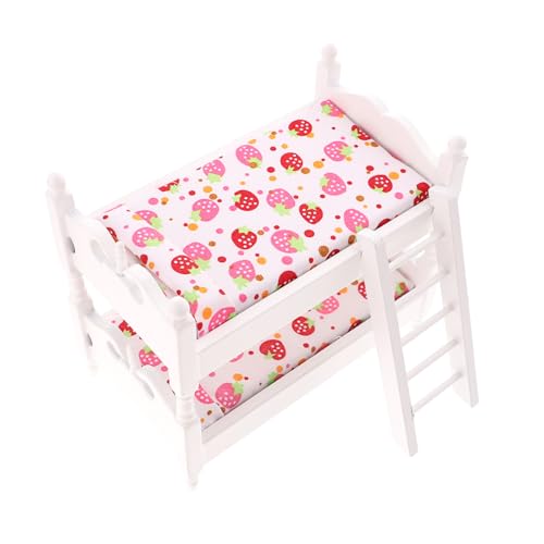 JOINPAYA Miniatur Holz Etagenbett Puppenhaus Zubehör Doppelschlafbett Für Kinderzimmer Dekoration Spielzeug Für Kreatives Rollenspiel von JOINPAYA