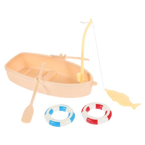 JOINPAYA Mini-Fischerboot-Set: Schwimmring Miniaturmodell Für Ozean Strand Feengarten Mikro-Landschaft Puppenhaus-Ornament 4 56 Zoll von JOINPAYA