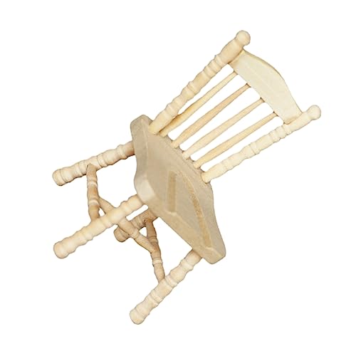 JOINPAYA Mini Massivholzstuhl Essensstuhl Miniatur-Spielzeugstühle Puppenhaus Miniaturen Möbel Mini Möbel Mini-Stuhl-Modell Miniaturstühle Miniaturstuhl für Puppenhaus Khaki von JOINPAYA