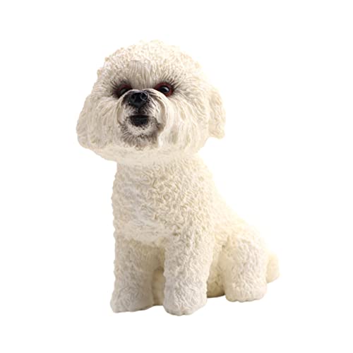 JOINPAYA Mini Pudel Figur Realistische Solide üße Haustier Hund Modell Dekoration Für Schreibtisch Beige von JOINPAYA